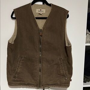 Woolrich Brown Zip-Up Vest